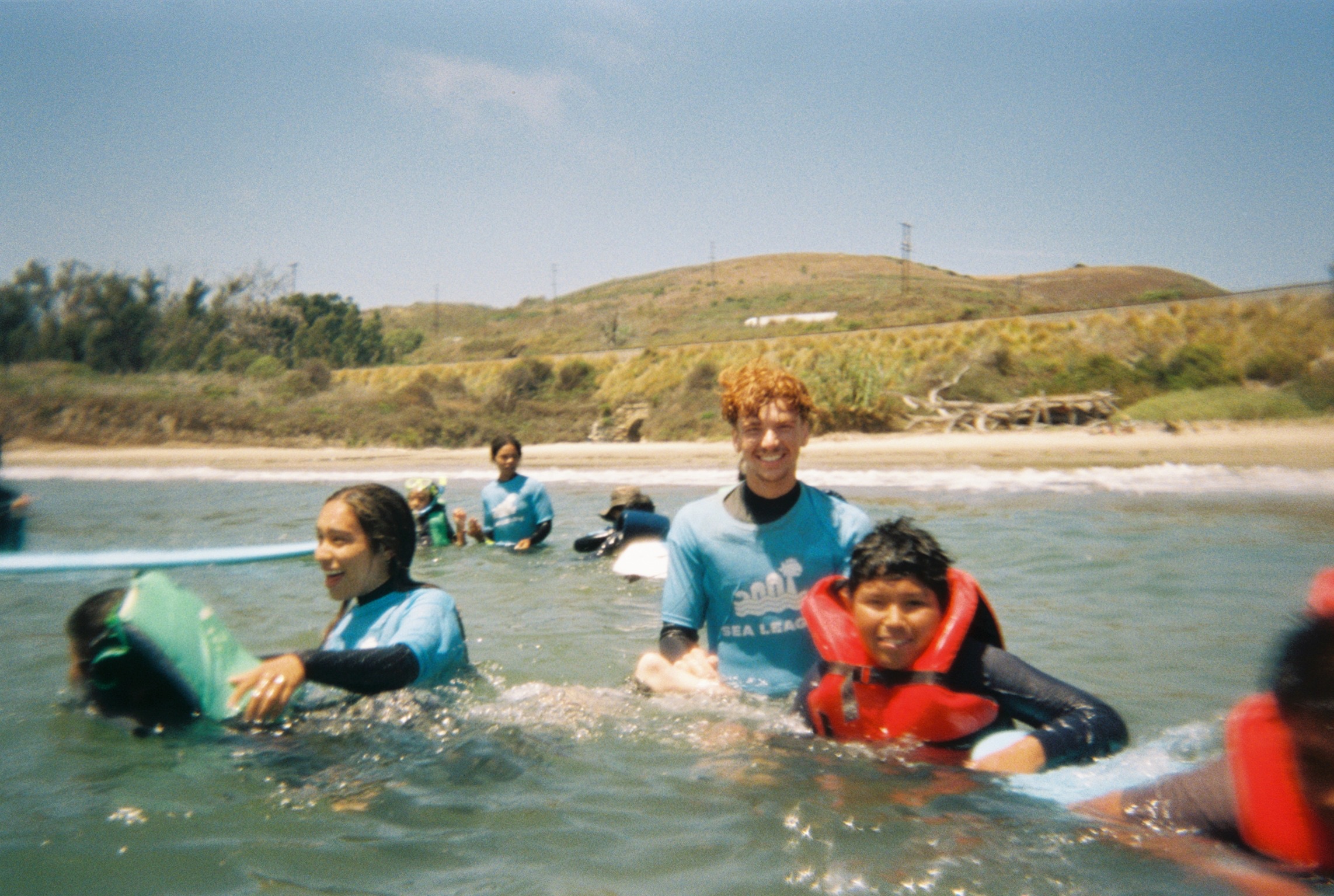 Kids at Sea League surf camp
